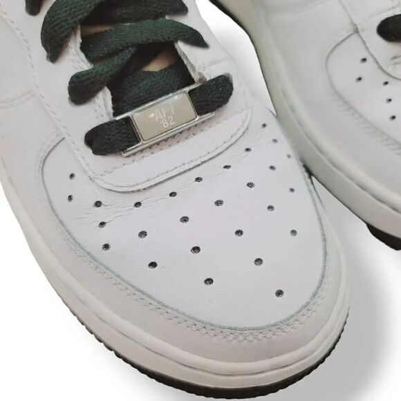 Vintage Y2K Nike Air Force 1 '07 White Dark Army Green Tweed 314192-132 Y5.5/ W7 - Picture 11 of 15